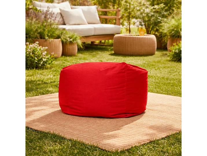 Pouf cube d'extérieur imperméable ARTA - Rouge