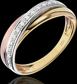 Edenly Ring Saturn Diamant - Zweierlei Gold - 18 karat
