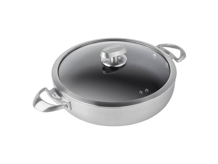 SCANPAN CS+ Chefpfanne 28 cm, 5-Schicht Edelstahl, Ofenfest, Alle Herdarten 5-Schicht Edelstahl-Aluminium, Stratanium+ Antihaftbeschichtung, Für alle Herdarten, Pfannen Serie