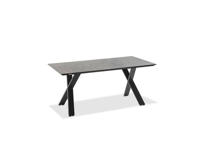 Niehoff Garden Gartentisch, Anthrazit, Grau, Kunststoff, rechteckig, X-Form, 95x76x220 cm, wetterbeständig, Gartenmöbel, Gartentisch, Gartentische