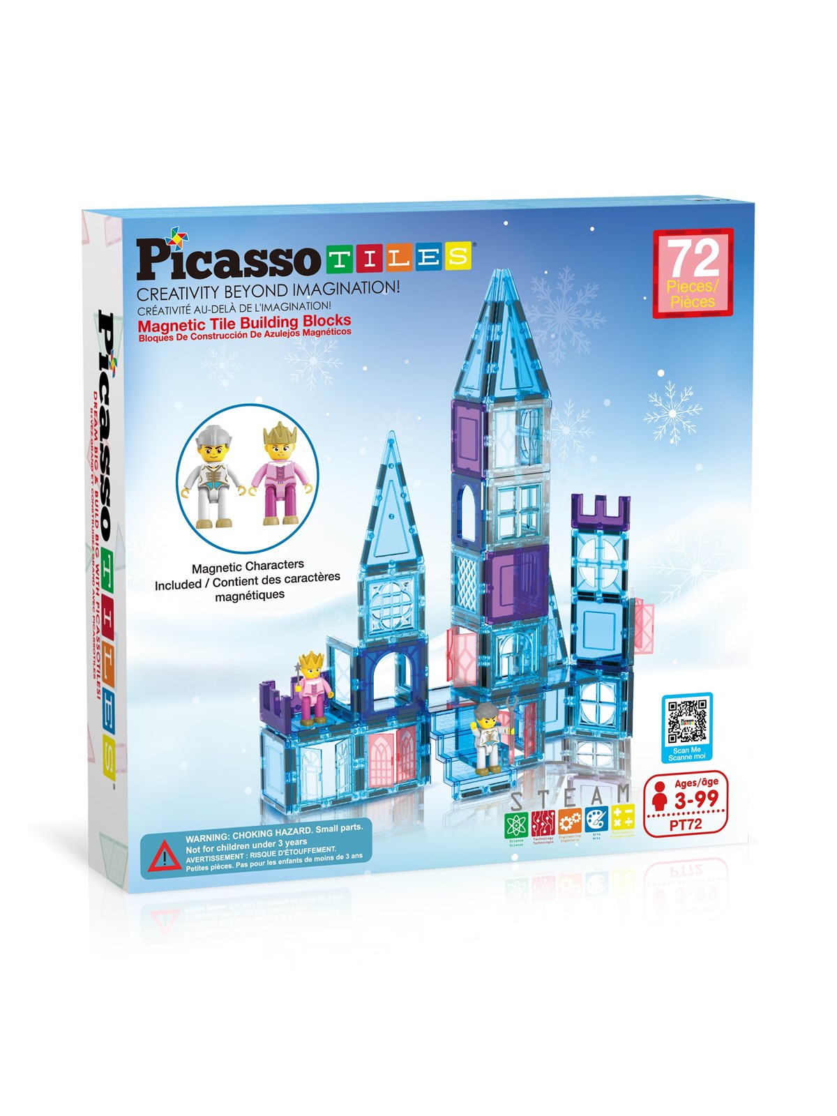 PicassoTiles Winter Eisschloss magnetisches Bauset - 72 Teile
