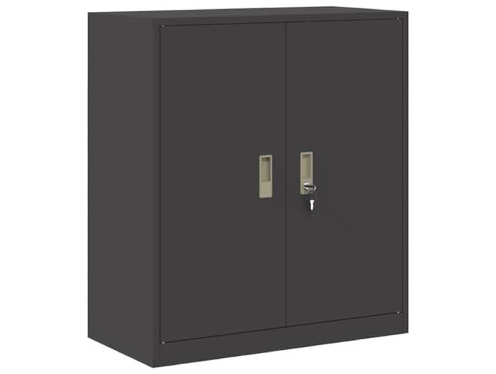 PTUGUOF Aufbewahrungsschrank Schwarz 80 x 40 x 90 cm Stahl Abschließbare Türen, pulverbeschichtete Stahlstruktur, Industriedesign, pflegeleicht, Büroorganisation