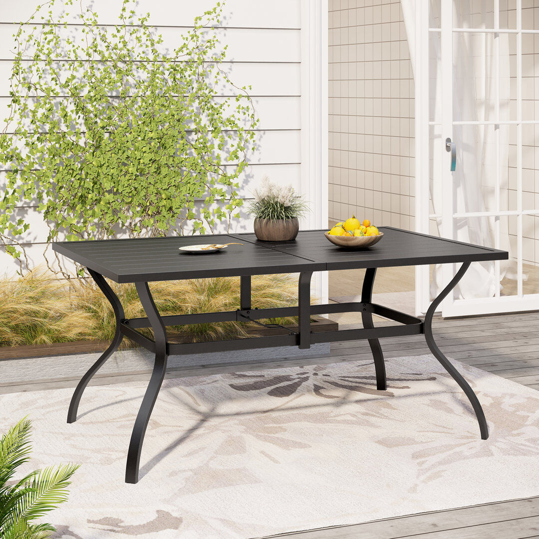 Blue Elephant Rectangular 6 - Person 153Cm L Outdoor Table Black