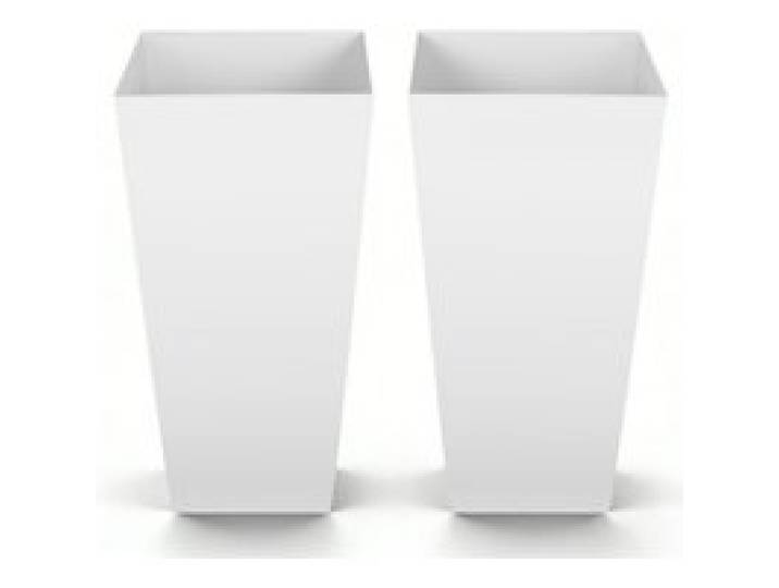 VEVOR Pflanztopf 325x325x665 mm 2er-Set, Blumentopf, Blumenkübel, PP-Pflanzgefäß, Planzkübel, Pflanzkasten mit Innentopf & Abflusslöchern, Geeignet für Zimmer- & Gartenpflanzen, Weiß