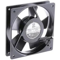 RS PRO AC ball bearing fan,120mm 102cu.m/h 230V (120 mm), PC Lüfter, Schwarz