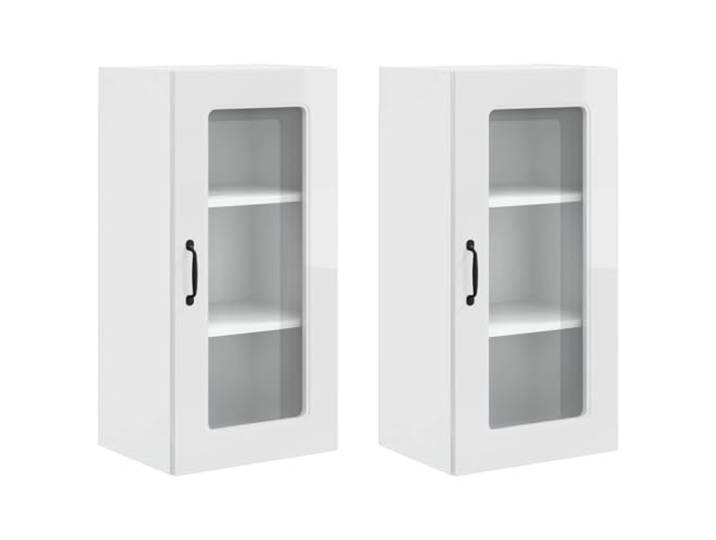 Küchenschrank Kalmar 2 Stk. 6 Regalen 2 Türen Holzwerkstoff Hochglanz Holzwerkstoff mit glatter Oberfläche, 6 Regale und 2 Türen, maximale Belastbarkeit 120 kg, für Küchen und Kochbereiche