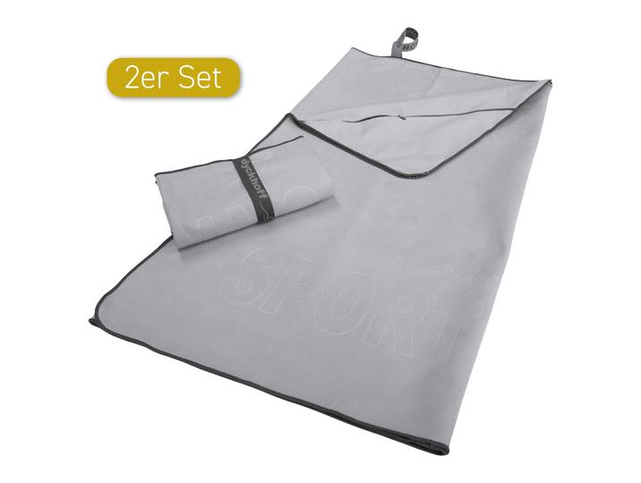Sporthandtuch DYCKHOFF Mikrofaser Sporttuch , grau, B:80cm L:180cm, Microfaser, Obermaterial: 90% Polyester, 10% Polyamid, Handtücher, Sporthandtuch, auch als 2er Set erhätlich