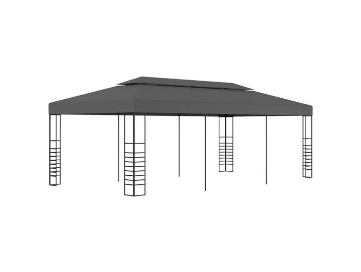 Gazebo de jardin 3x6 m Anthracite, grand auvent familial pour le camping, tente pliante portable, protection solaire, pergola imperméable