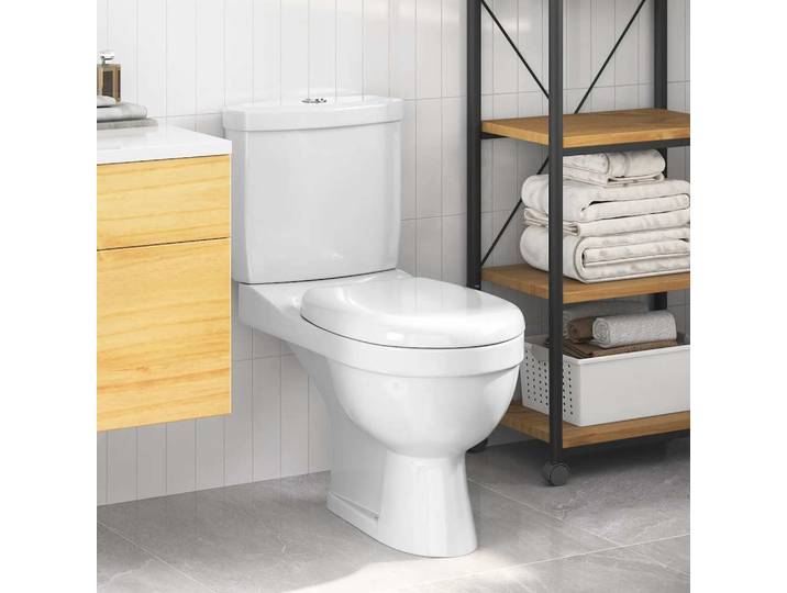 vidaXL Toilette mit Spülkasten Weiß