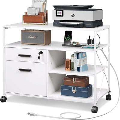No "2 Drawer Locking File Cabinet with Charging Station - 15.7""D x 31.7""W x 26.1""H"
