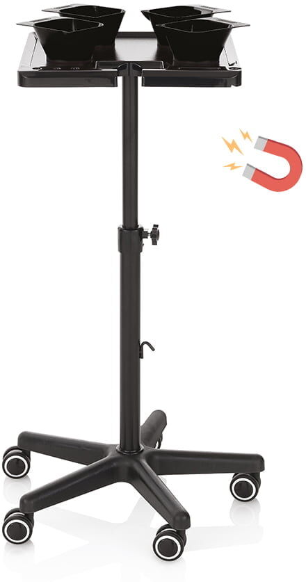 Xanitalia Carrello Parrucchiere Magnetico Porta Oggetti Professionale Regolabile con Ciotole