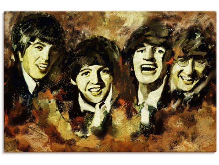 Leinwandbild ARTLAND Beatles , braun (farbe bild(er): braun), B:30cm H:20cm, Bilder, Leinwandbild, auf Holzrahmen gespannt