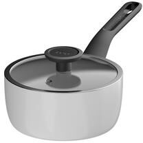 "BergHOFF Leo Glints Nonstick Ceramic 7"" Saucepan 2qt. With Glass Lid, Recycled Aluminum, Spirit"