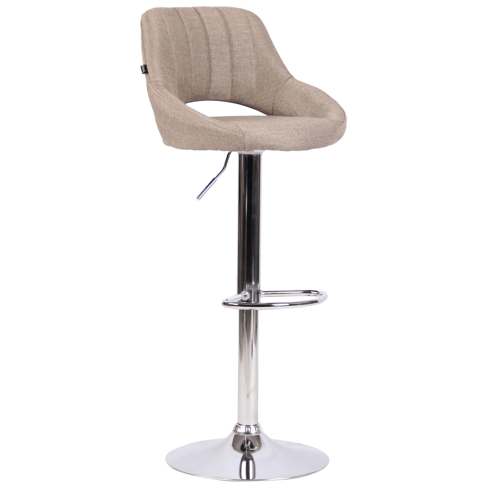 CLP Barhocker Milet Stoff chrom - Farbe: taupe, Gestellfarbe: chrom
