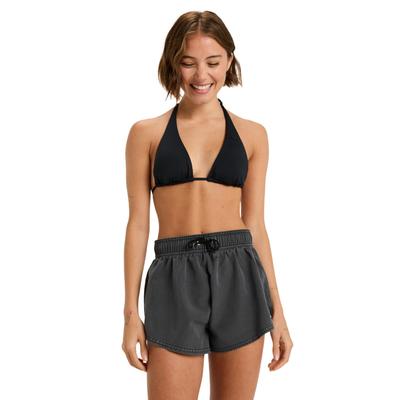 Boardshorts ROXY "No Bad Waves", Damen, Gr. L, US-Größen, grau (anthrazit), Obermaterial: 100% Microfaser., Badehosen