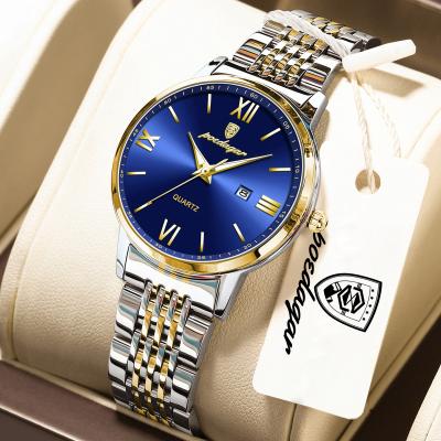 Quick Pick Pro POEDAGAR Elegant Waterproof Women Quartz Watch With Luminous Date Display gold Blue