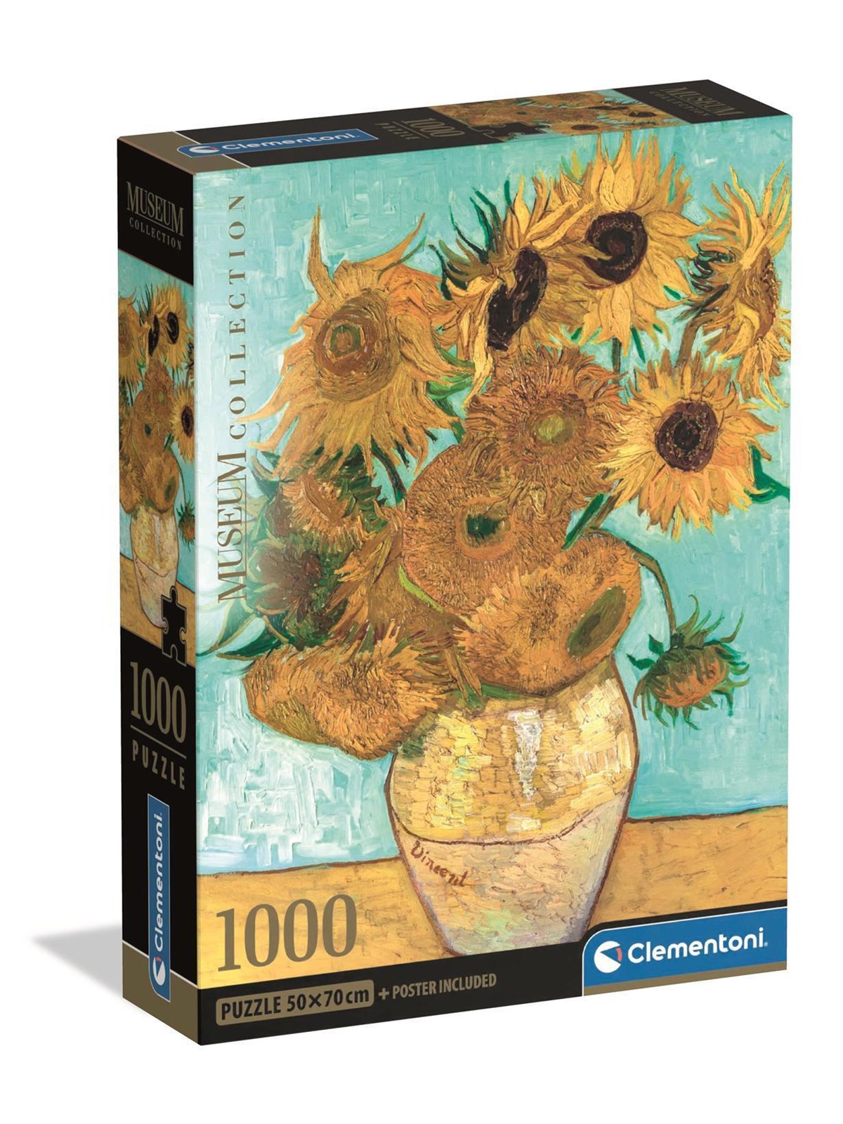 Clementoni Museum Sunflowers Jigsaw Puzzle - Compact Box 1.000 pieces 2D Puzzles