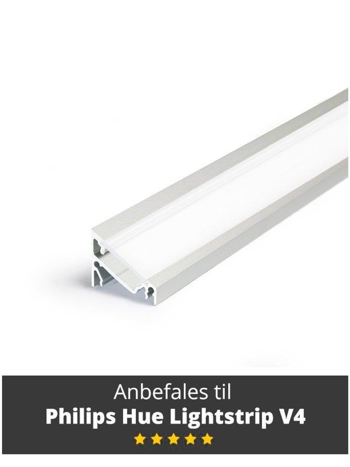 Light Solutions Aluminiumsprofil - Model C til Philips Hue og WiZ - Alu