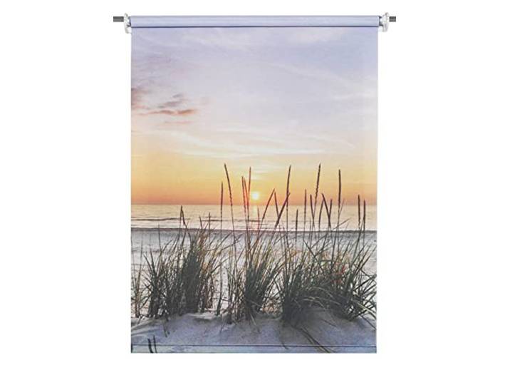 Home Fashion / Kettenzugrollo aus Seidenoptik, Bedruckt, inkl. Zubehör, Evening 067415-1107 GRÖSSE 150 X 100 cm/Natur