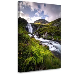LEINWANDBILD Wasserfall Berge Landschaft Natur 70x100cm