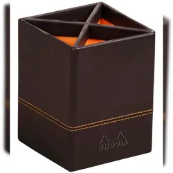 Rhodiarama Stifteköcher aus Kunstleder, 8x8x11cm - Schwarz 118816C