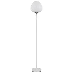 Stehlampe weiß Wohnzimmerleuchte Glas Stehleuchte opal, Rillen Design, 1x E27, DxH 29 x 165 cm
