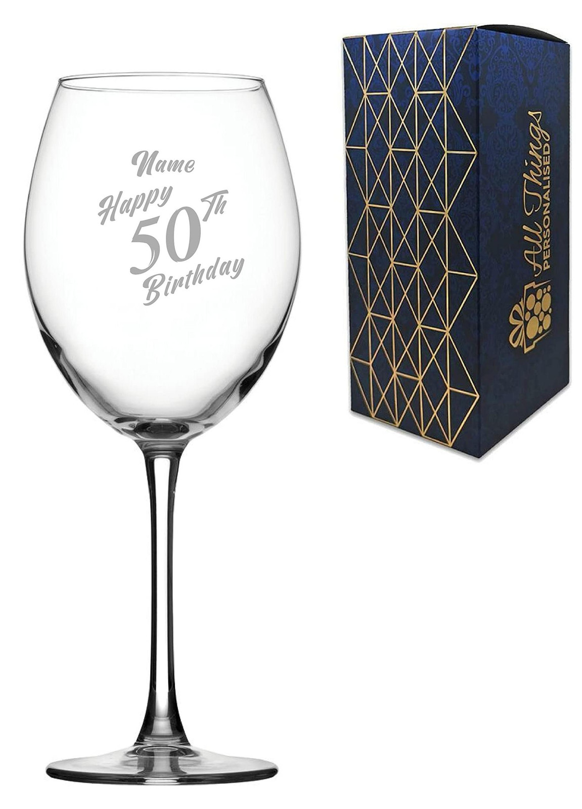 Gepersonaliseerd Gegraveerd Wijnglas in Geschenkdoos