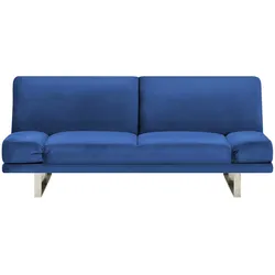2-SITZER-SCHLAFSOFA Samtstoff Marineblau York