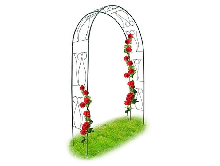 Relaxdays 10018869 Arche à Rosiers tuteur roses arche de jardin arceau rosiers Support Plantes Grimpantes 233 x 153 x 39 cm Vert 2\,3 m