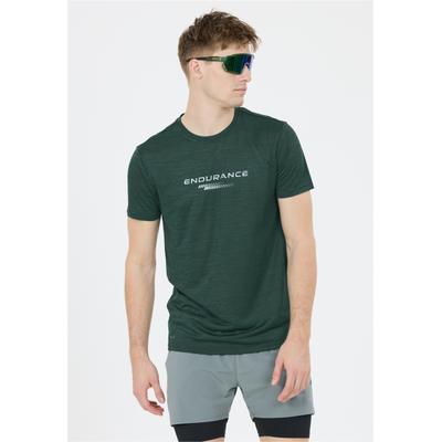 Funktionsshirt ENDURANCE "PORTOFINO", Herren, Gr. 5XL, grün (tannengrün), 100% Polyester, bedruckt, meliert, normal, Rundhals, Shirts Funktionsshirt, mit praktischer Quick Dry-Technologie