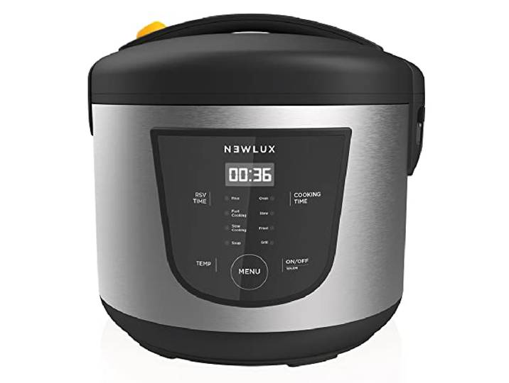 NEWLUX - Robot de cuisine multifonction 5L SmartChef V50 avec cuve antiadhésive\, programmable 24h\, 9 fonctions et 8 menus automatiques. Maintient au chaud pendant 24h\, Noir
