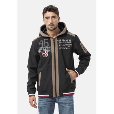 Sweatjacke CIPO & BAXX "Sweatjacke", Herren, Gr. S, schwarz, 100% Polyester, bedruckt, regular fit normal, Sweatjacken Sweatjacke, mit Kaputze