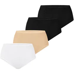 NUR DIE Damen Taillenslip Baumwolle 4er Pack