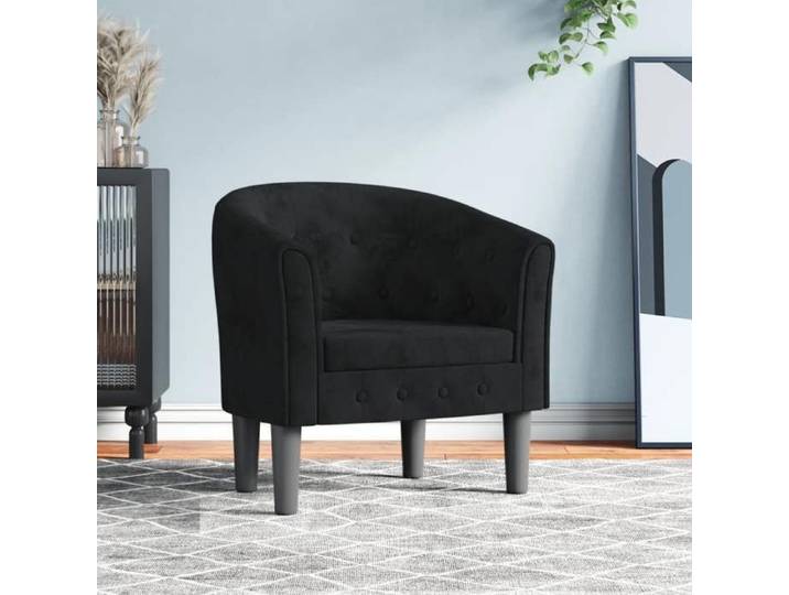 Fauteuil Relax Black Month Canapé-chaise/Fauteuil cabriolet Noir velours - 70x56x68cm EU25_1724461