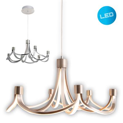 NÄVE LED Pendelleuchte "Festos", grau (nickel, matt), 1, Ø 55cm H: 150cm, 1 Stk., Leuchten, Kronleuchter, stufenweise dimmbar, satiniertes Metall, H: 150cm, LED Pendelleuchte