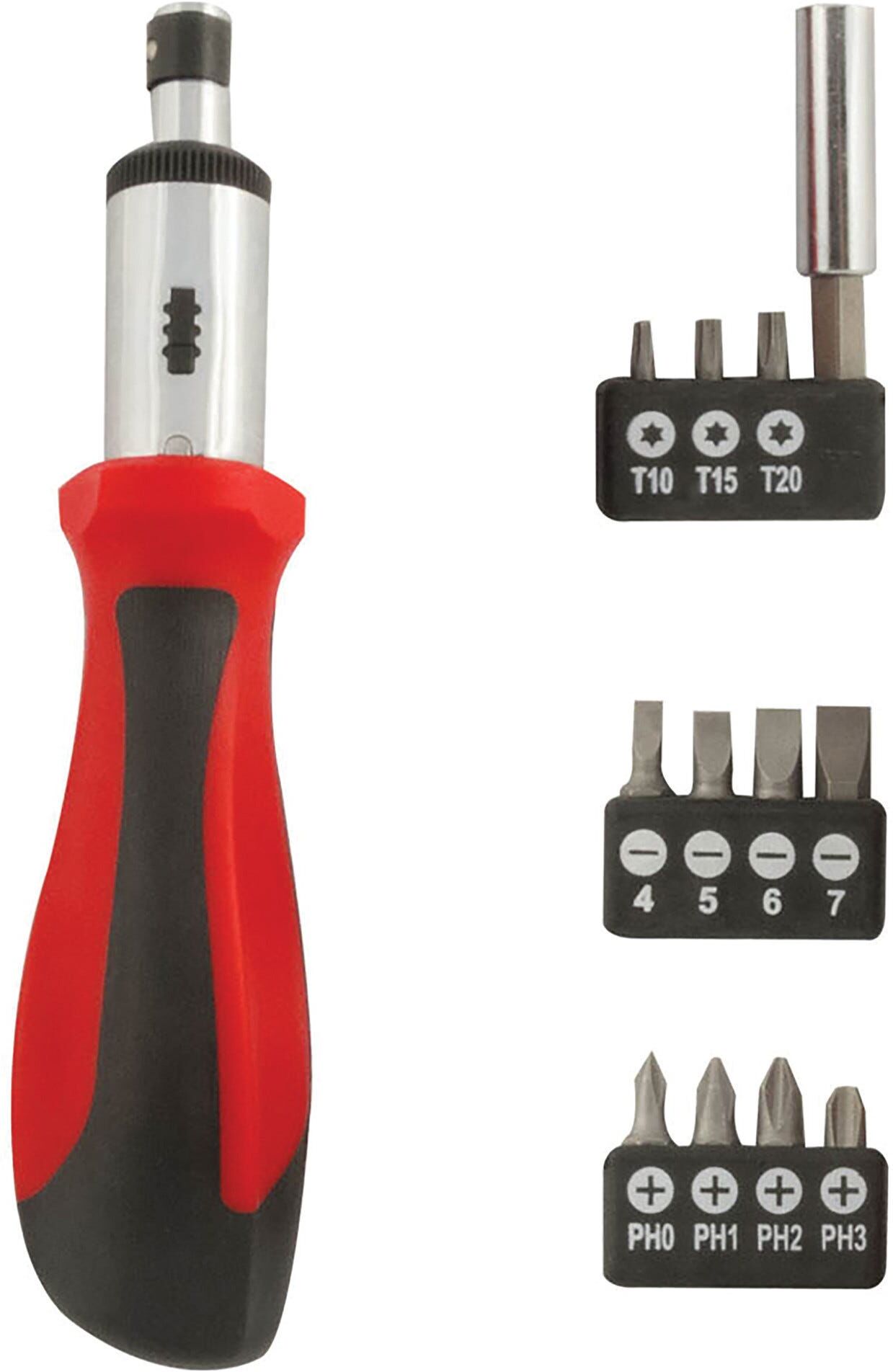 Tecnomat SET 13 PEZZI CACCIAVITE CRICCHETTO E PORTAINSERTI