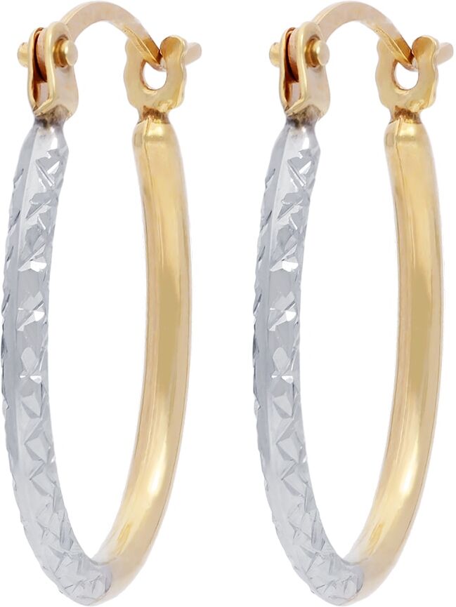 Paar Creolen FIRETTI "Schmuck Geschenk Gold 375 Ohrschmuck Creole", gold (gelbgoldfarben, weißgoldfarben), Ohrringe, Damen, Gelbgold 375, Paar Creolen