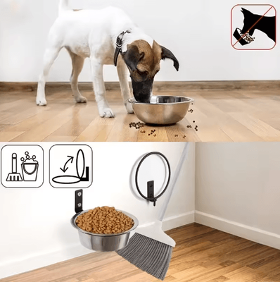 Inspire Picks Wall Mounted Stainless Steel Elevated Pet Feeding Bowl For Dogs & Cats 8 Inch