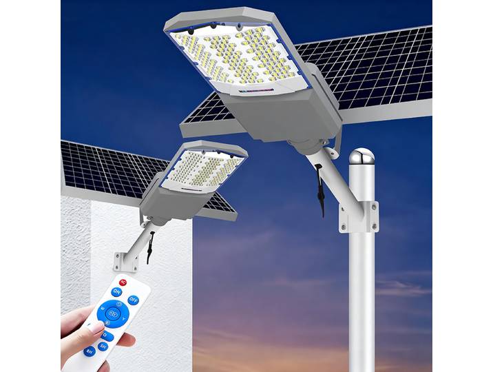 Lampadaires solaires 20000mAh, allumage/extinction automatique du crépuscule à l'aube, en alliage d'aluminium durable, éclairage plus lumineux de 7500W pour cour, jardin, allée
