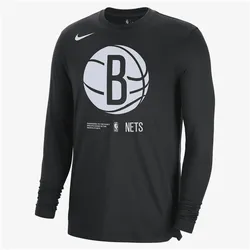 Nike, Herren, Sportshirt, Brooklyn Nets Men'S Dri-Fit Nba Long-Sleeve Top (XL), Schwarz