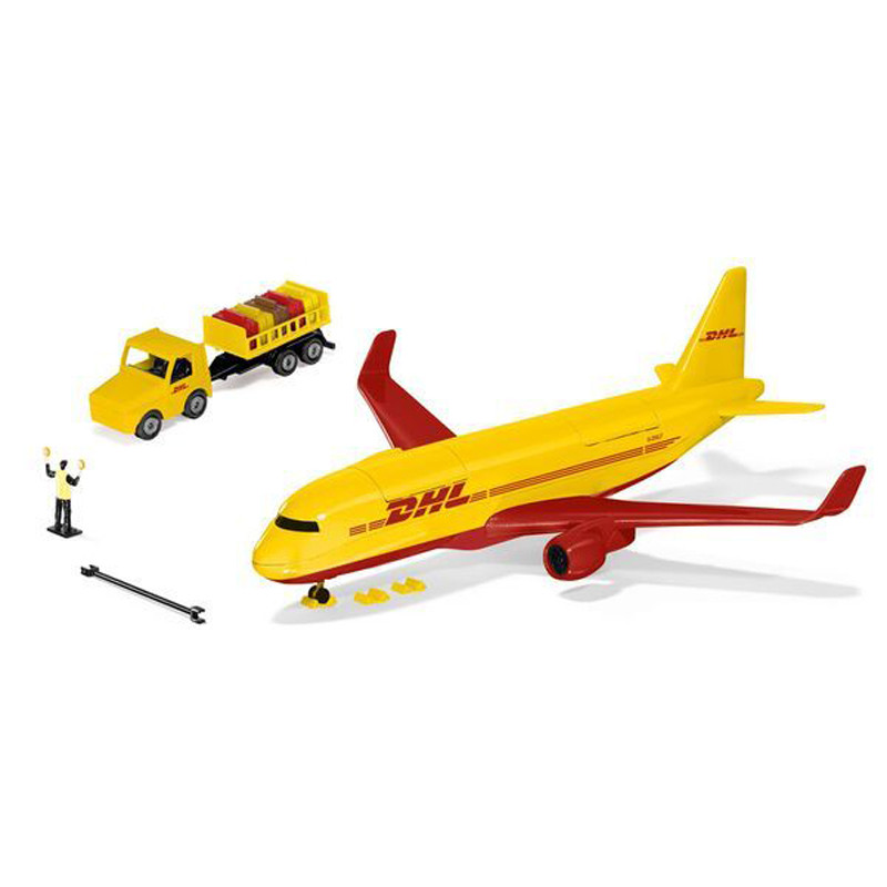 Siku DHL vrachtvliegtuig met accessoires blauw/wit