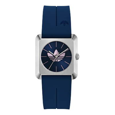 Quarzuhr ADIDAS ORIGINALS "RETRO POP FOUR", blau (blau, blau), Armbanduhren, Herren, silberfarben, Quarzuhr, Armbanduhr, Damenuhr, Herrenuhr, Silikonarmband, analog