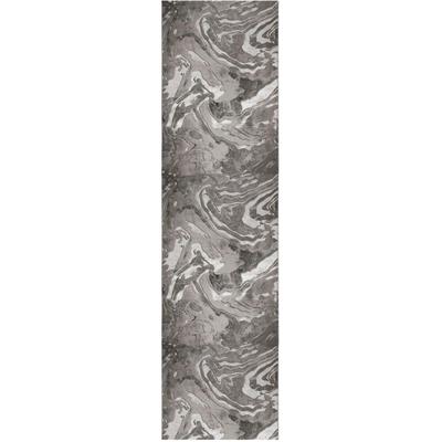 Läufer FLAIR RUGS "Marbled", silber (silberfarben), B:60cm H:12mm L:230cm, Kunstfaser, Teppiche, Läufer, dezenter Glanz, mehrfarbig, modernes Marmor-Design, Teppichläufer