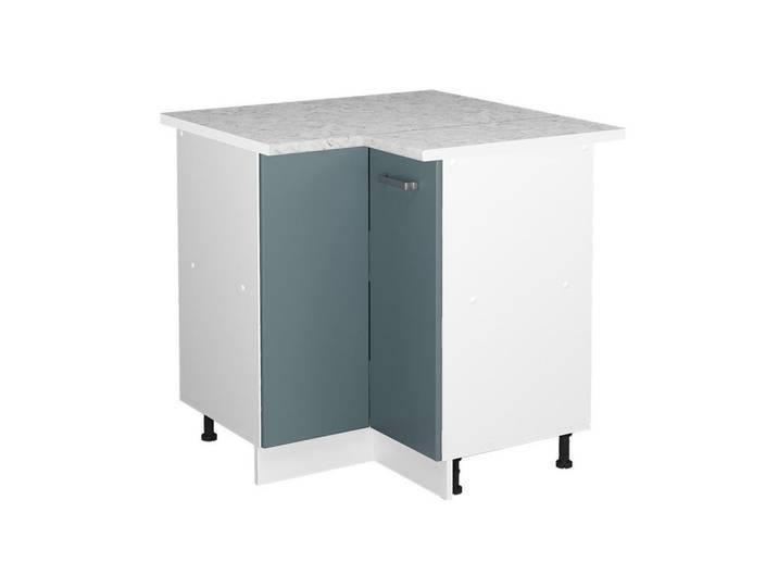 Vicco Eckschrank FÜR Hausrat R-Line Blau-Grau 75.6 cm mit Tür, mit Arbeitsplatte, Blaugrau, Holzwerkstoff, 2 Fächer, Formgebogen, 75.6x81.6x60 cm, Waschküche, Mehrzweckschrank