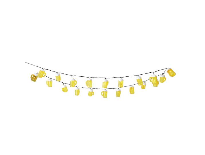 Guirlande lumineuse chope 500 x 7cm Jaune