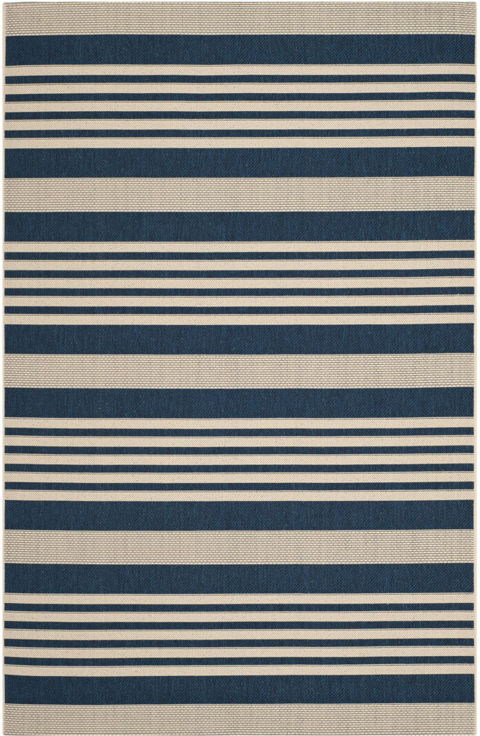Longshore Tides Camellia Navy/Beige Indoor/Outdoor Rug Navy/Beige Rectangle 201 x 290 cm