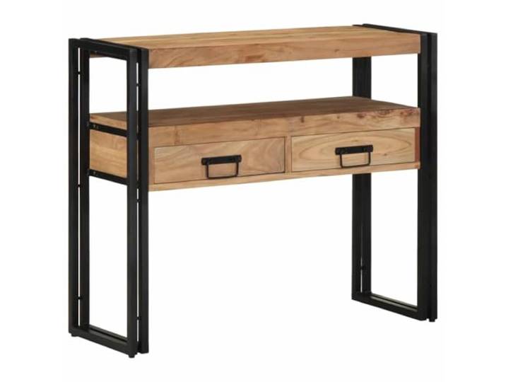 Konsolentisch mit Schublade Braun 90x33x75 cm Massivholz Akazie Stahlrahmen Massivholz Akazie, Stahlrahmen, Schublade, Flur, Wohnzimmer, moderne Optik