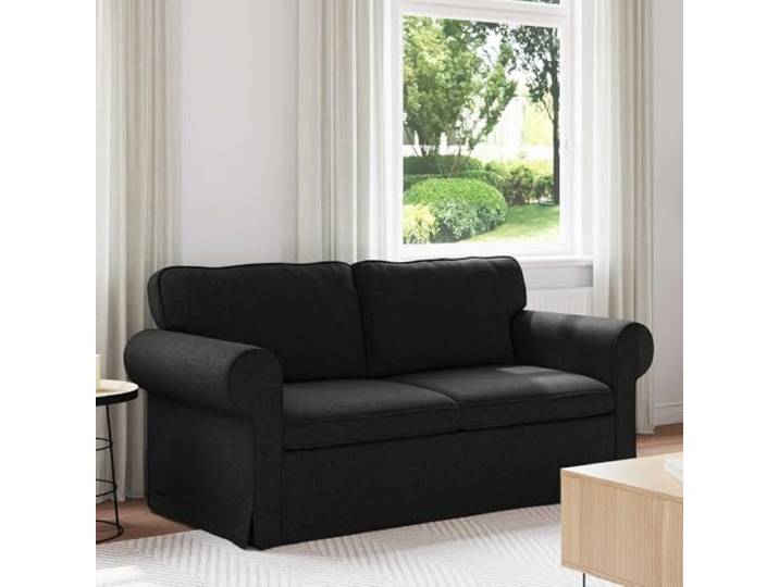 ZQQLVOO Sofa Schwarz 175 x 82 x 80 cm Stoff Modular mit Metallrahmen, Schaumstoffkissen, Robust, Pflegeleicht