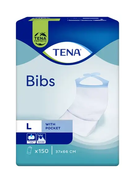 Tena Bibs - Bavoirs jetables Large - 6 paquets de 150 bavoirs
