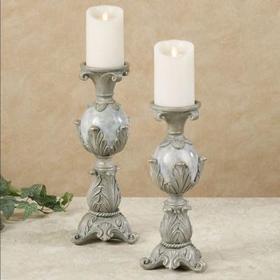 Touch of Class Lionna Candleholders Blue Set of Two, Set of Two, Blue